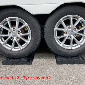 Milenco Stacka levelling blocks with tyre saver top, interlocking system rated 1500kg per wheel for caravans and motorhomes – Levelling Made Easy with Milenco Jockey Pocket – Caravan Jockey Wheel Support for Soft Ground (Use with Stacka Levels)