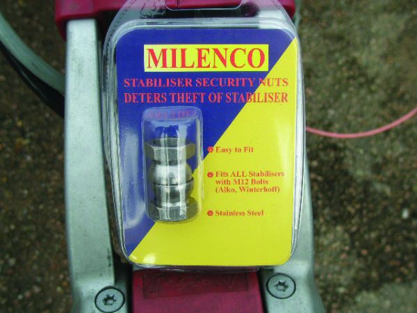 Milenco Stabiliser Anti-Theft Nuts – Stainless Steel Shear Security Nuts for Caravan Stabiliser Hitch Protection