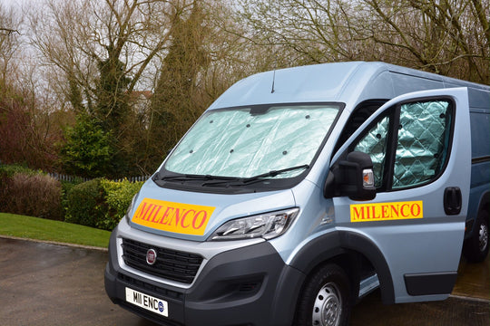 Milenco Universal Internal Silver Thermal Blind – 3-Piece Cab Screen Set – Insulation, Privacy & Condensation Control - Milenco caravan and motorhome accessories created to improve comfort, protection and everyday touring convenience - My Milenco