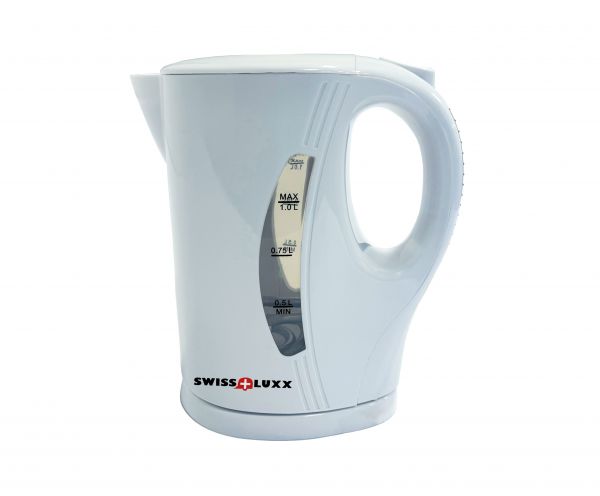 Milenco Swiss Luxx Cordless Kettle – Low-Wattage 1.0 L – White – Caravan/Motorhome