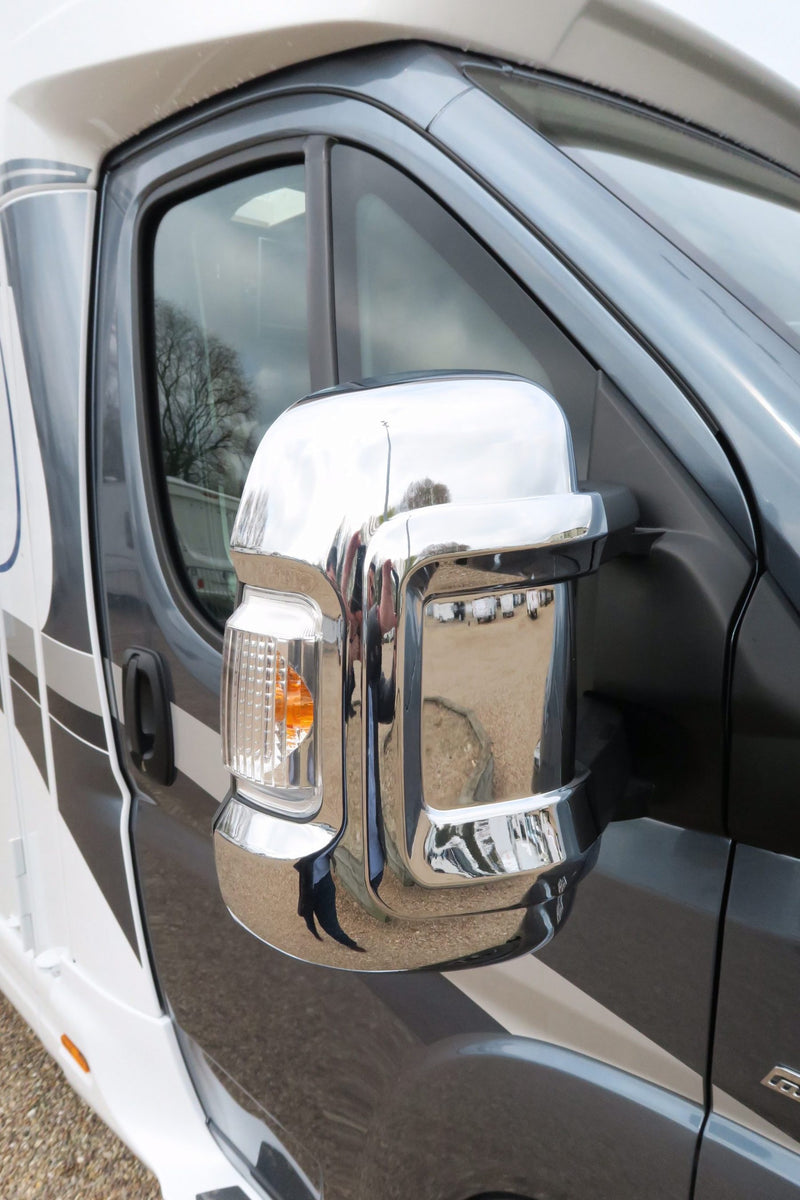 Milenco Mirror Covers – Chrome – Short Arm Mirrors – Pair (5449) – Ducato/Relay/Boxer 2007+