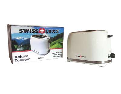 Milenco Swiss Luxx Deluxe Toaster – 2-Slice – 750 W Low-Wattage – White (6491)