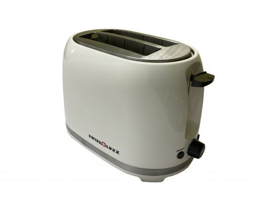 Milenco Swiss Luxx Deluxe Toaster – 2-Slice – 750 W Low-Wattage – White (6491) - Swiss Luxx compact toasters built for caravan and motorhome use, offering reliable performance on limited power supplies - My Milenco