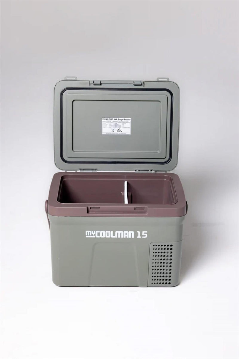 myCOOLMAN 15L Portable Fridge/Freezer with PowerPack - Milenco myCOOLMAN compatible with the 15A magnetic PowerPack for off-grid caravan and motorhome cooling - My Milenco
