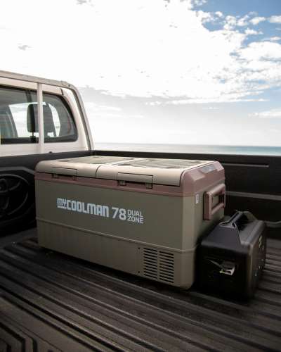 myCOOLMAN 78L Icebox – Large Heavy-Duty Hard Cooler with Drain Plug, Tie-Down Points & Bottle Opener