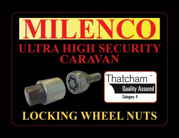 Milenco Locking Wheel Bolts – 16 mm – Fiat Ducato/Peugeot Boxer 16" Maxi Chassis (2007–2015, 2016+) – Set of 6 with Key – Thatcham & Insurance Approved (SKU 1939)