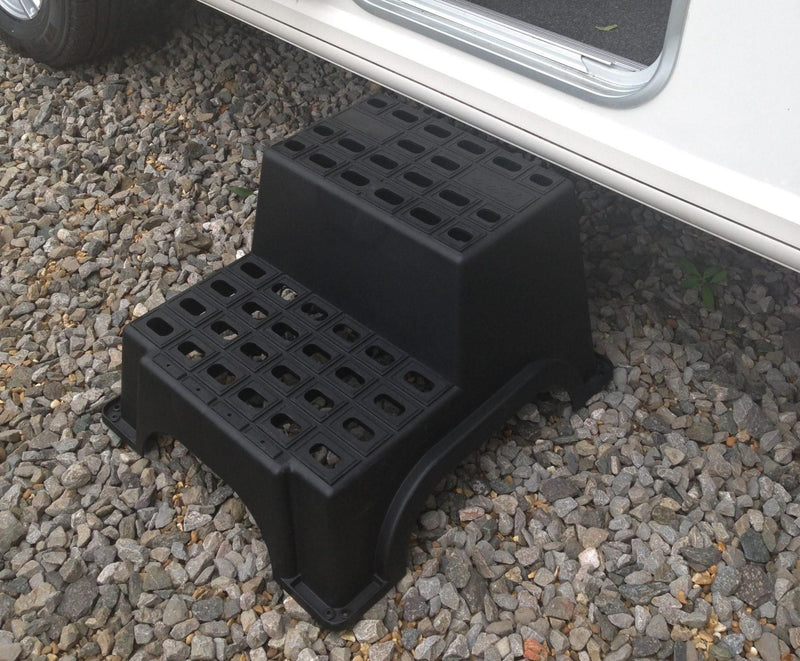 Milenco MGI Double Plastic Step – Non-Slip Caravan & Motorhome Step (200kg, Recycled Plastic, Made in UK)