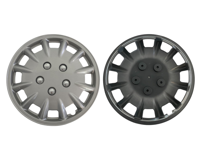 Milenco Silver Wheel Trims – 14" – Caravan Steel Wheels – Set of 4 (437S) – As Used by Bailey