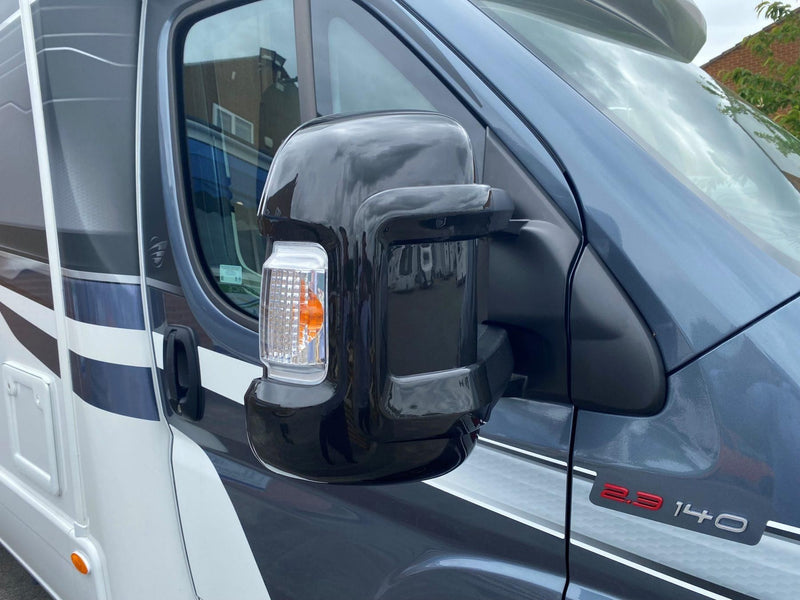 Falcon  Mirror Covers x 2  (Black) Long Arm