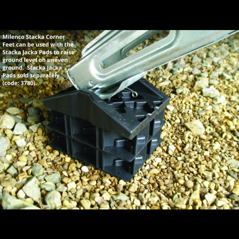 Milenco Stacka Corner Foot (Single) – Clip & Lock, Spring-Loaded Corner Steady Foot for Uneven Ground
