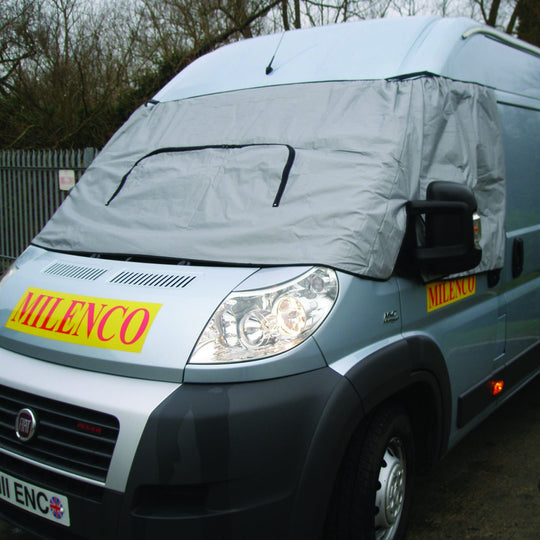 Milenco Universal External Thermal Blind – All-Season Motorhome Windscreen Cover with Zip-Down Panel