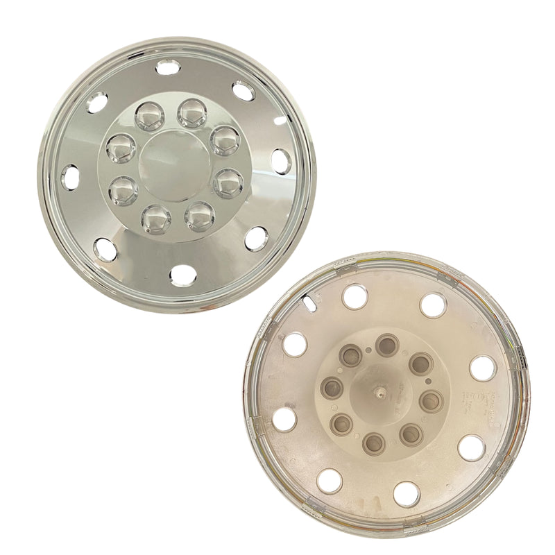 Milenco Bulbous Chrome Wheel Trims – 15" – Motorhome Steel Wheels – Set of 4