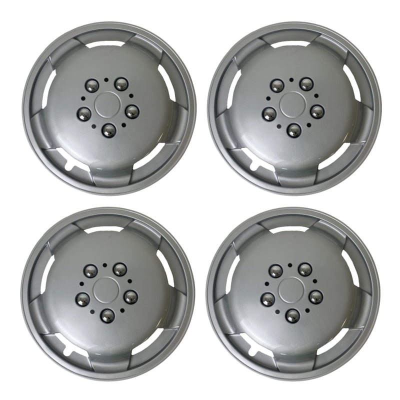 Milenco Silver Wheel Trims – 15" – Motorhome Steel Wheels – Set of 4