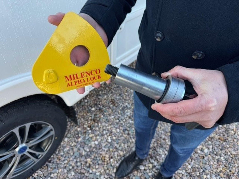 Milenco Alpha Gold Wheel Lock – Ultimate Caravan Security Solution