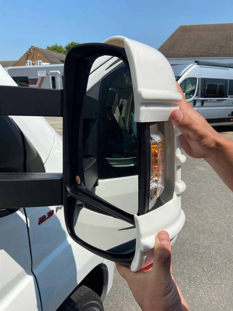 Mirror Bumper Protectors x 2  (White) Long Arm