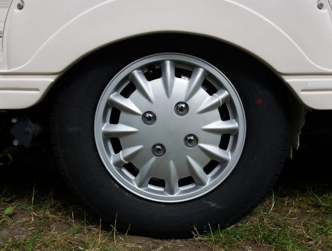 Milenco Silver Wheel Trims – 13" – Caravan/Trailer Steel Wheels – Set of 4