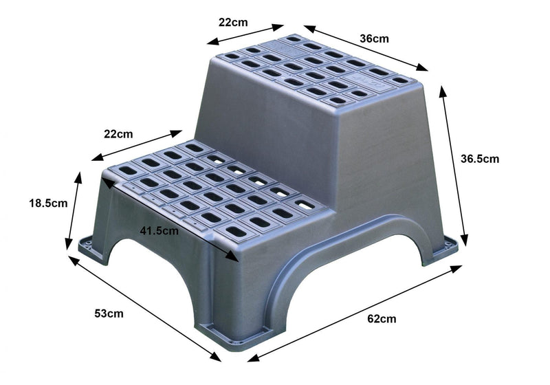 Milenco MGI Double Plastic Step – Non-Slip Caravan & Motorhome Step (200kg, Recycled Plastic, Made in UK)