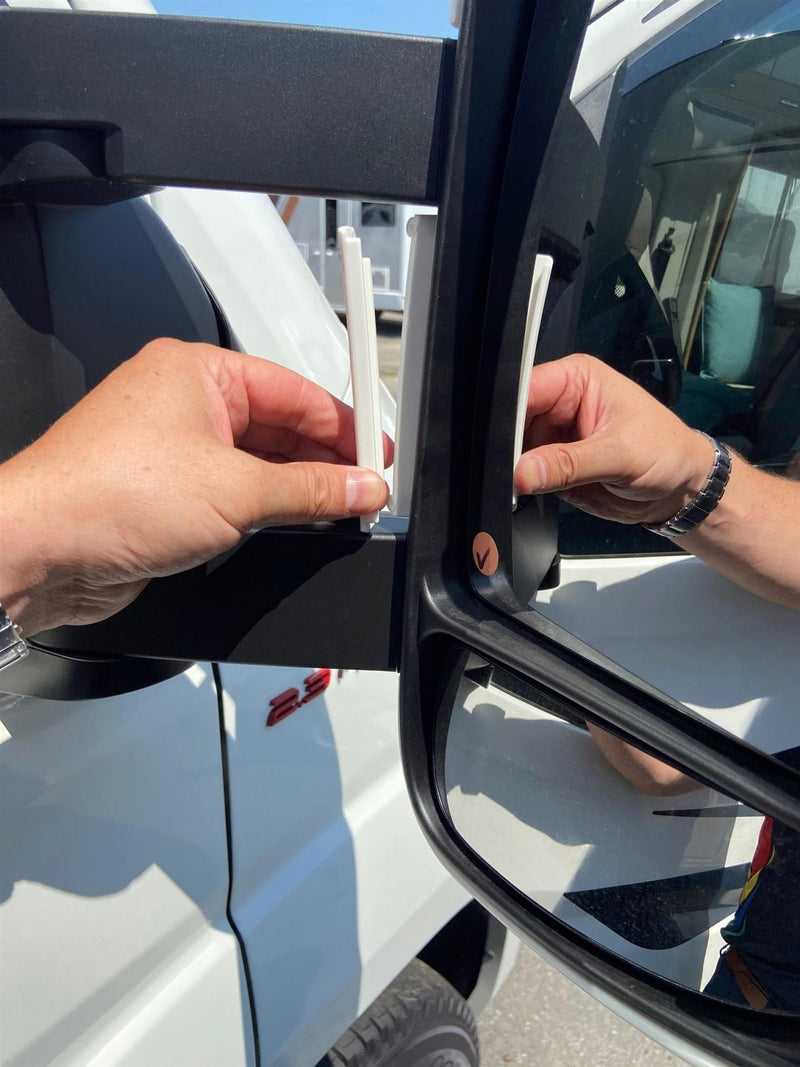 Mirror Bumper Protectors x 2  (White) Short Arm