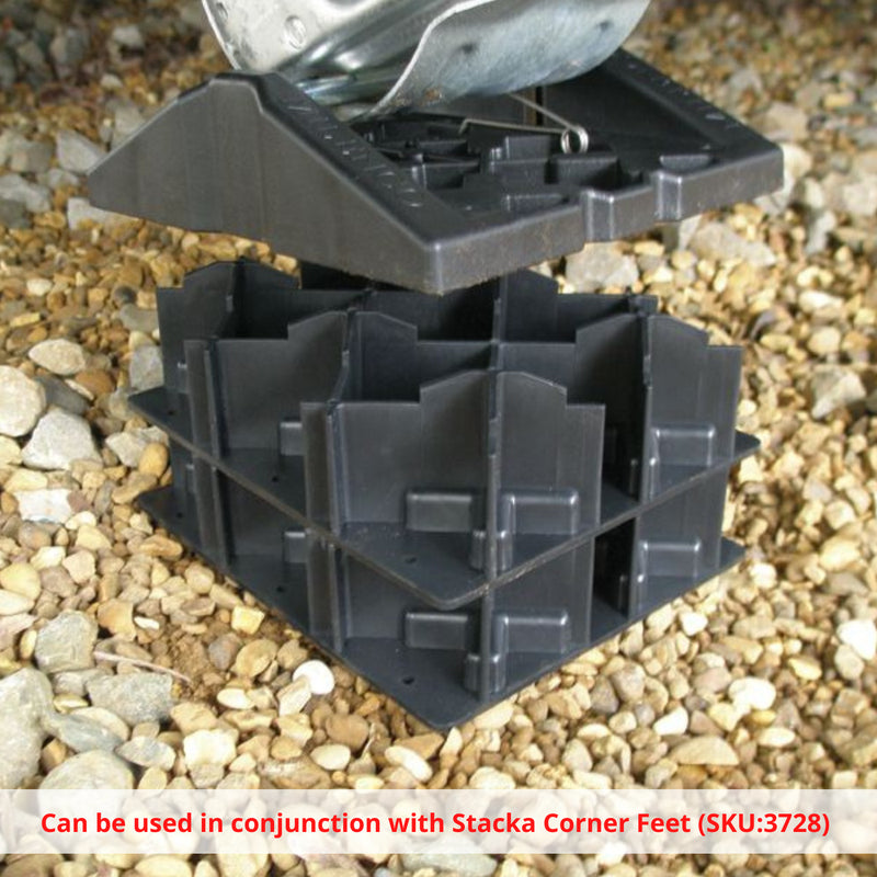 Milenco Stacka Jacka Pads (Set) – Heavy-Duty Interlocking Levelling Pads, 40mm Lift per Pad (160mm with 4)