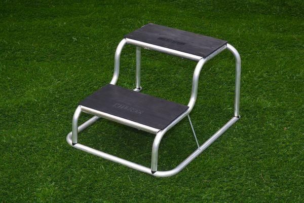 Milenco Aluminium Double Step with Rubber Tread – Non-Slip Caravan & Motorhome Step (360×210mm Tread)