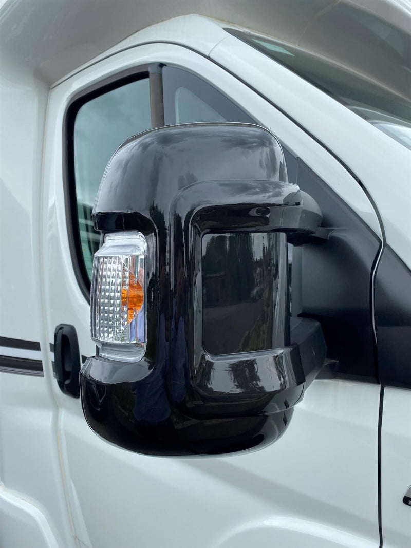 Falcon  Mirror Covers x 2  (Black) Long Arm