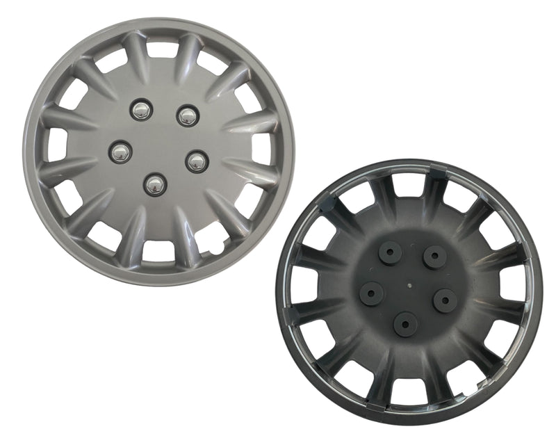 Milenco Silver Wheel Trims – 14" – Caravan Steel Wheels – Set of 4 (437S) – As Used by Bailey