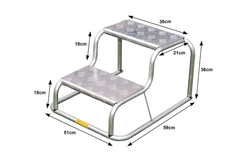 Milenco Original Aluminium Double Step – Lightweight, Robust Caravan & Motorhome Step (360×210mm Tread)