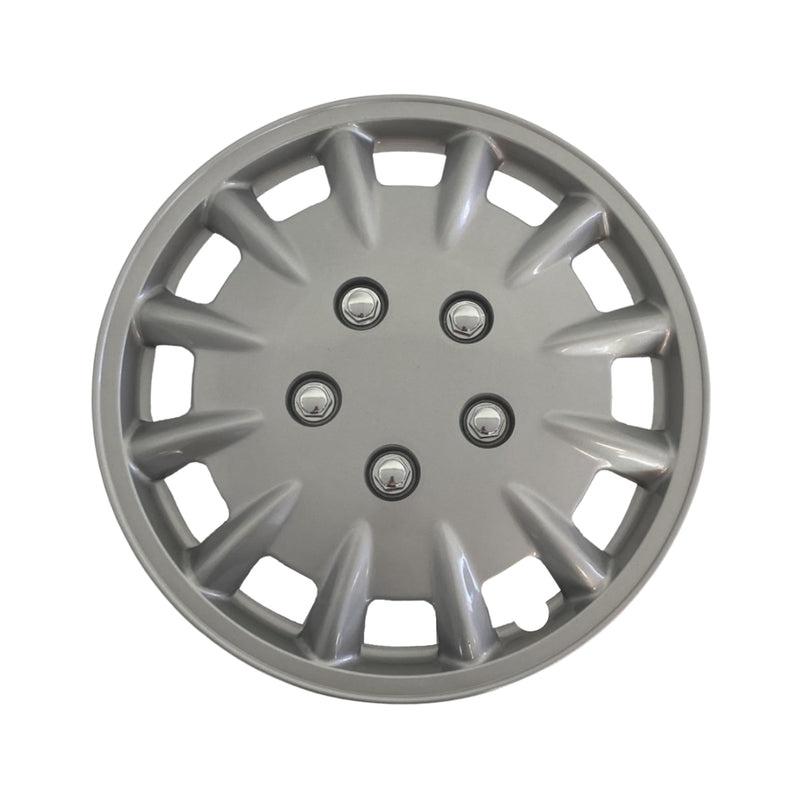 Milenco Silver Wheel Trims – 14" – Caravan Steel Wheels – Set of 4 (437S) – As Used by Bailey