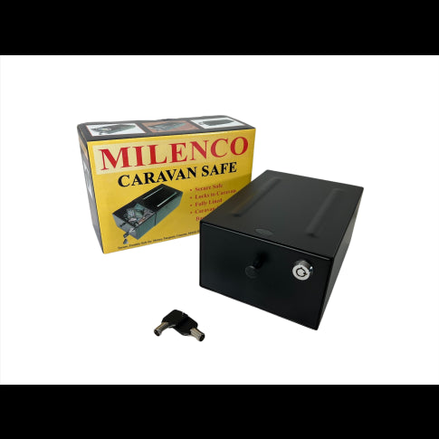 Milenco Caravan Safe – Floor-Mount Security Box with Fitting Kit (10×15×22cm), 2 Keys (1427)