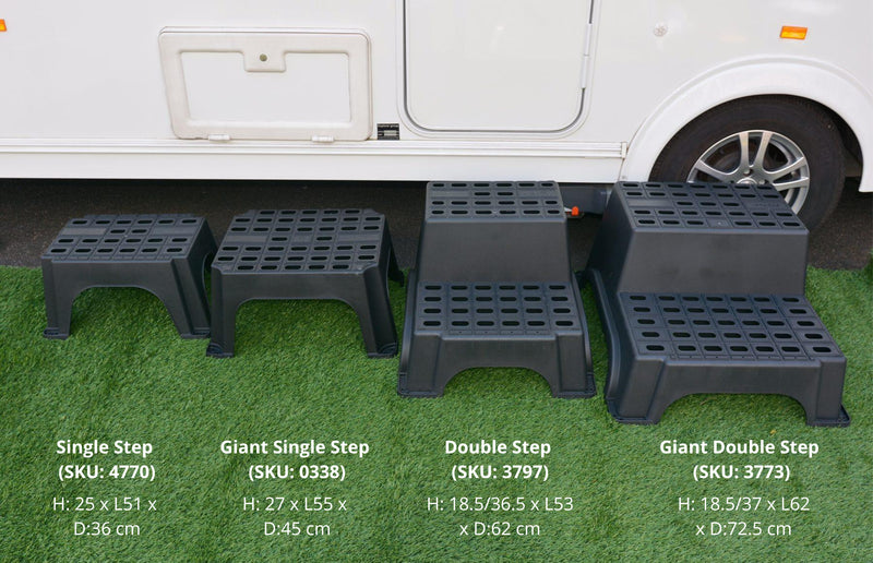 Milenco MGI Giant Double Plastic Step – Large Non-Slip Caravan & Motorhome Step (200kg Capacity, Recycled Plastic)