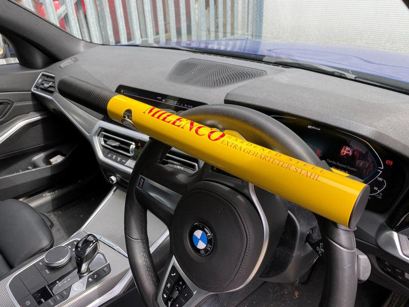 Milenco High-Security Steering Wheel Lock+ Yellow - Ultimate Vehicle Security and Theft Deterrent