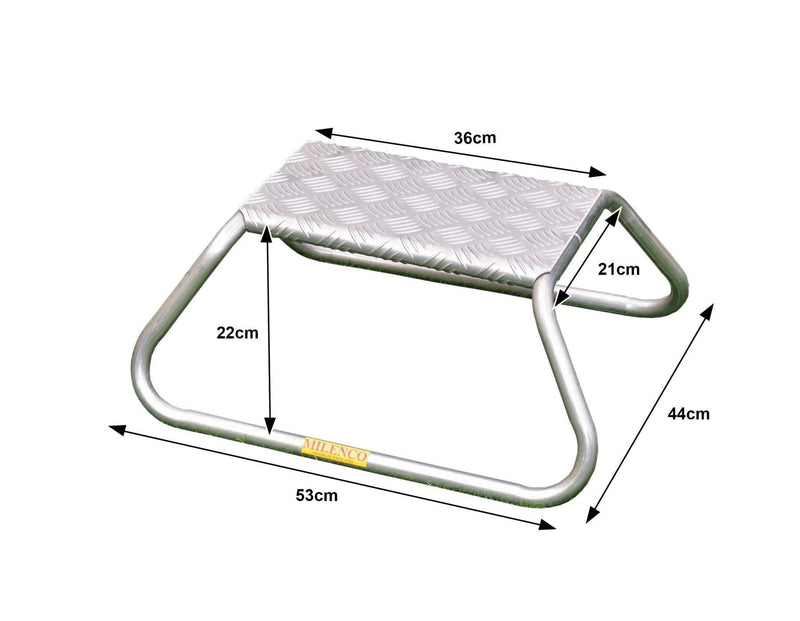 Milenco Original Single Aluminium Step – Non-Slip Five-Bar Tread, 200kg Rated (EN1645/EN1646)
