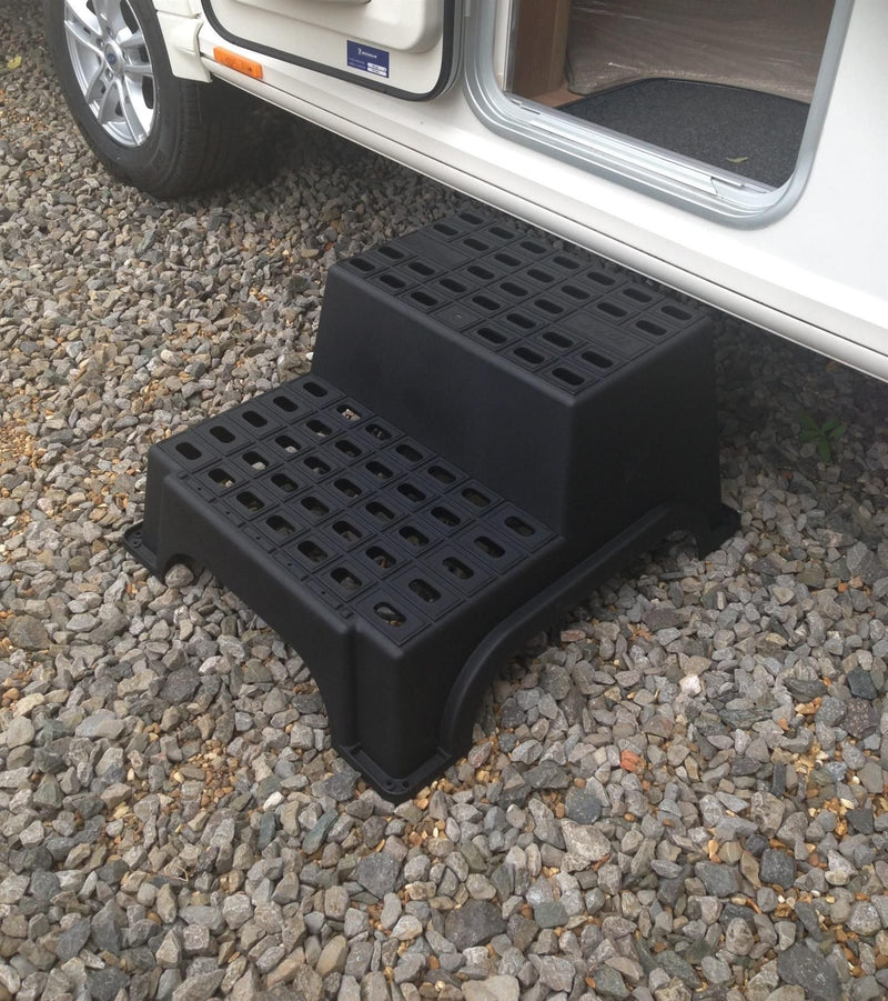 Milenco MGI Giant Double Plastic Step – Large Non-Slip Caravan & Motorhome Step (200kg Capacity, Recycled Plastic)