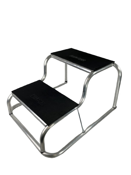 Milenco Aluminium Double Step with Rubber Tread – Non-Slip Caravan & Motorhome Step (360×210mm Tread)