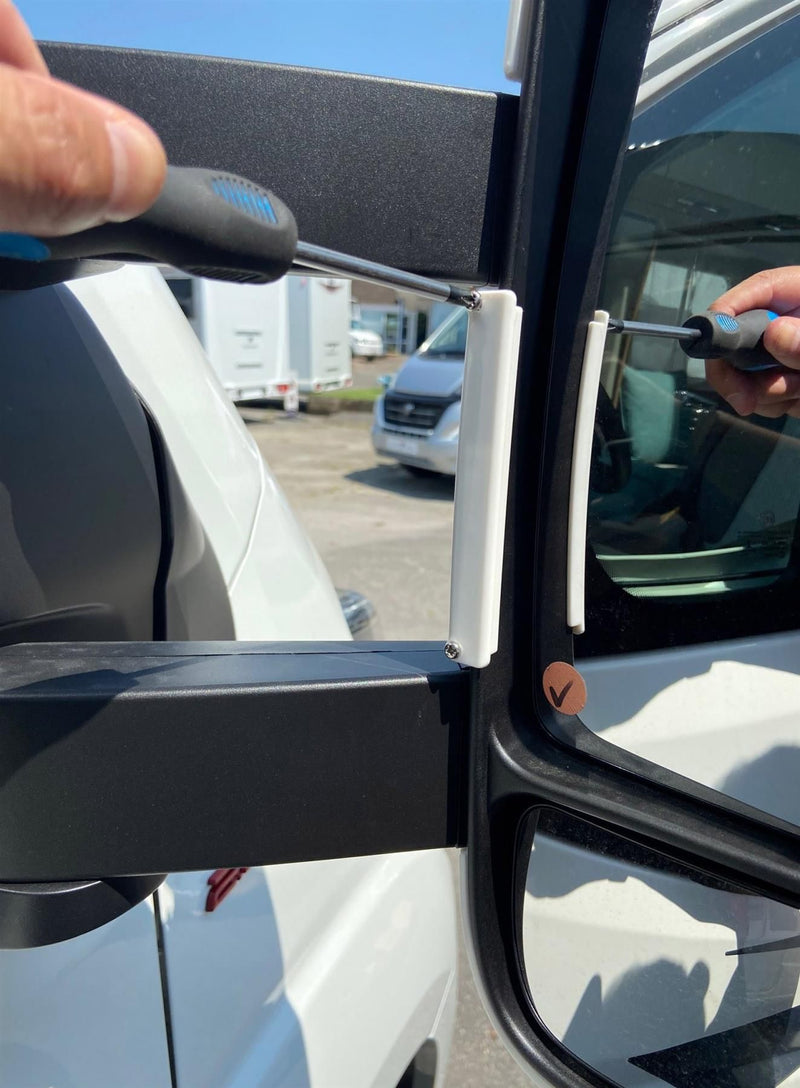 Mirror Bumper Protectors x 2  (White) Long Arm