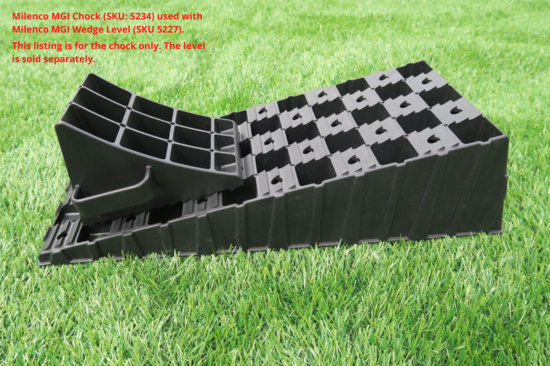 Milenco MGI Wedge Level Chock – Extra Wide Caravan & Motorhome Wheel Chock with Side Handle