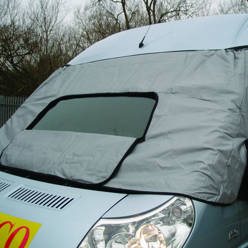Milenco Universal External Thermal Blind – All-Season Motorhome Windscreen Cover with Zip-Down Panel