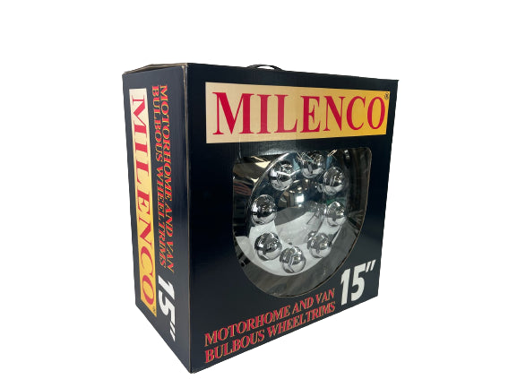 Milenco Bulbous Chrome Wheel Trims – 15" – Motorhome Steel Wheels – Set of 4