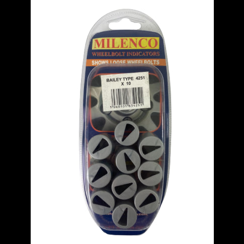 Milenco Wheel Bolt Indicators – Bailey Compatible (Pack of 10) for Alloy Wheels – Fits AL-KO & BPW – 4251