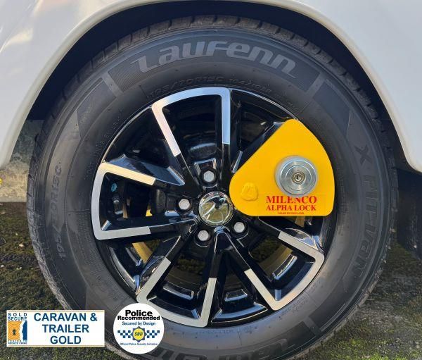 Milenco Alpha Gold Wheel Lock – Ultimate Caravan Security Solution
